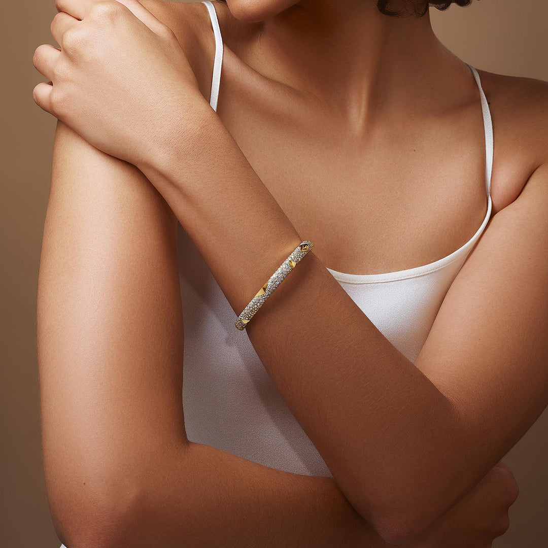 Bombé Pavé Diamond Bangle