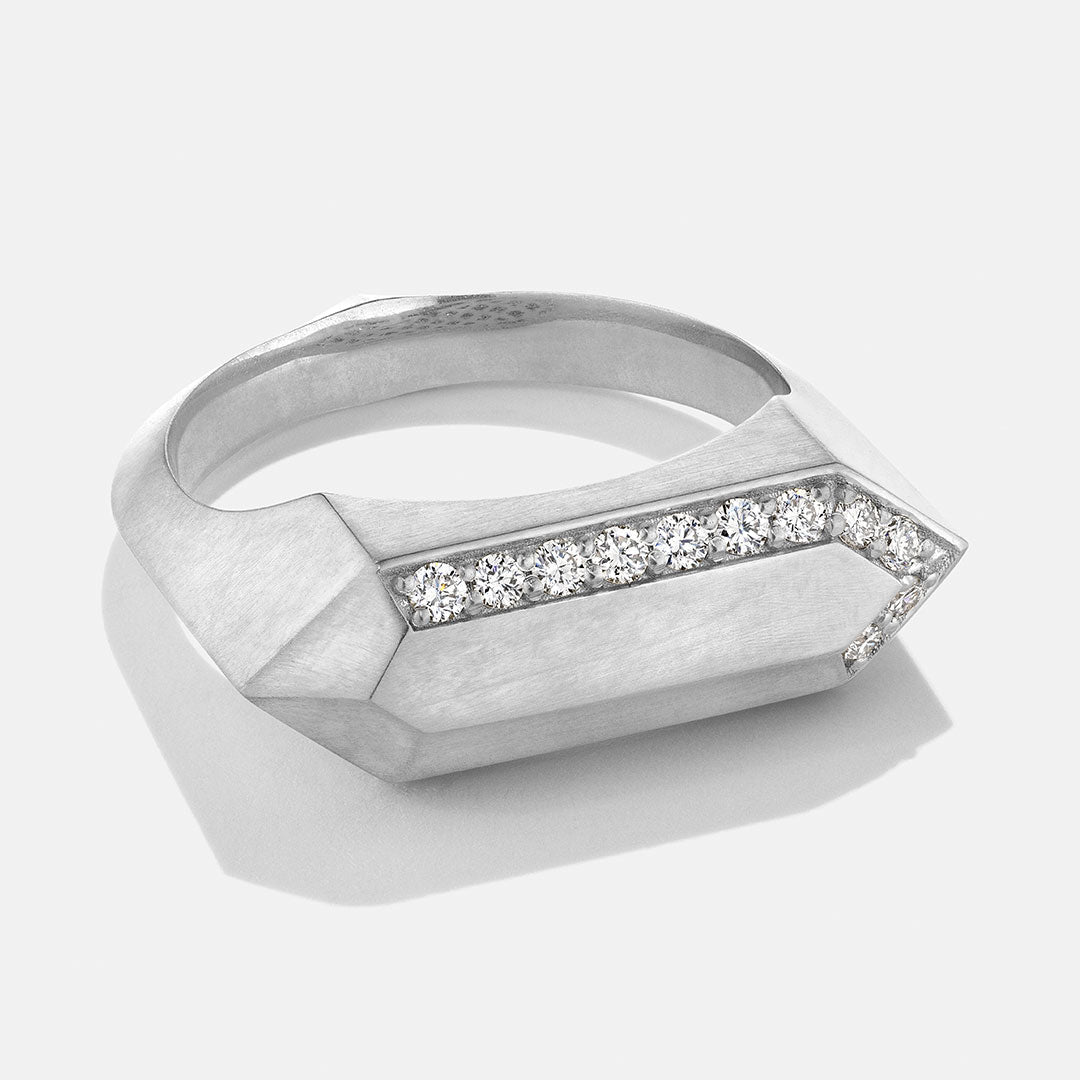 Ascent Elongated Diamond Signet Ring