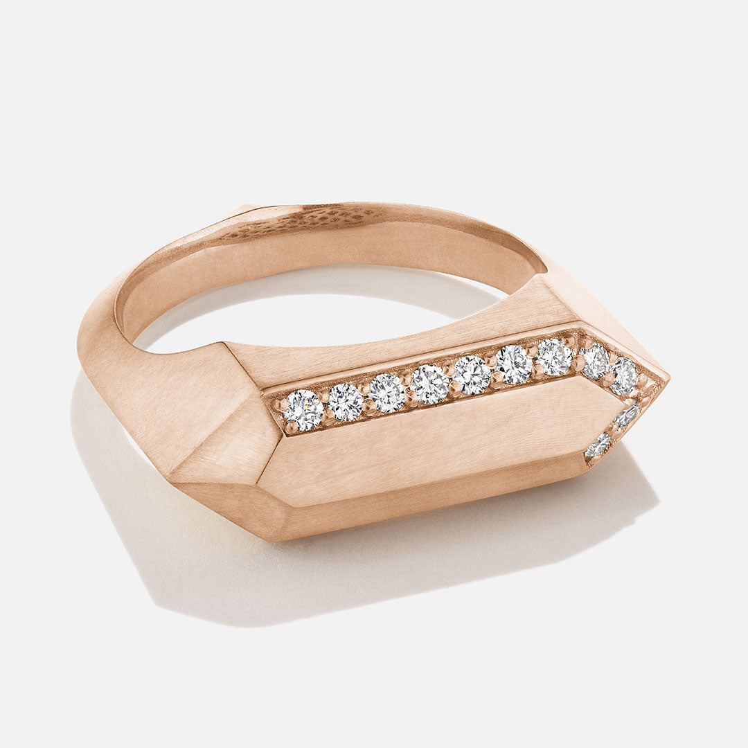 Ascent Elongated Diamond Signet Ring
