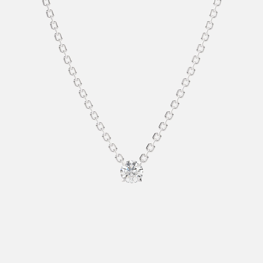 14k White Gold/Round/0.50 ct