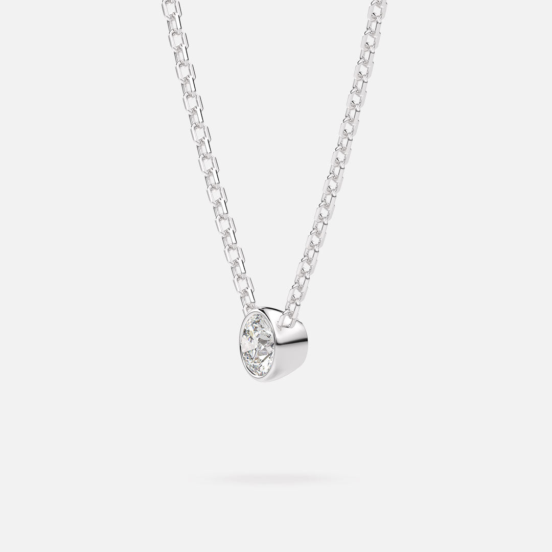 14k White Gold/Round/0.50 ct