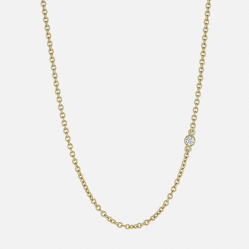 Bombé Cable Chain with Brilliant Cut Diamond