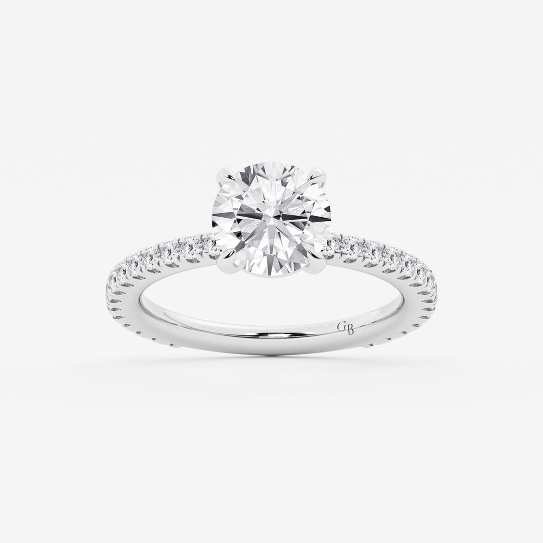 Aether Diamond Pave Side Stone Engagement Ring