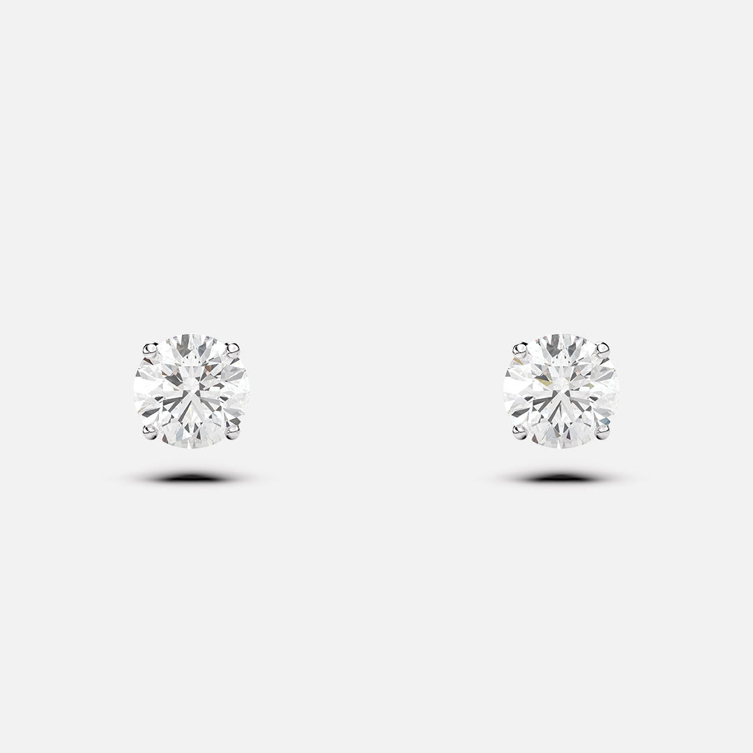 Classic 4-Prong Martini Setting Diamond Stud Earrings - In Stock