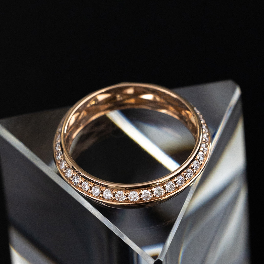 Ascent 3mm Pavé Diamond Bevel Band - In Stock