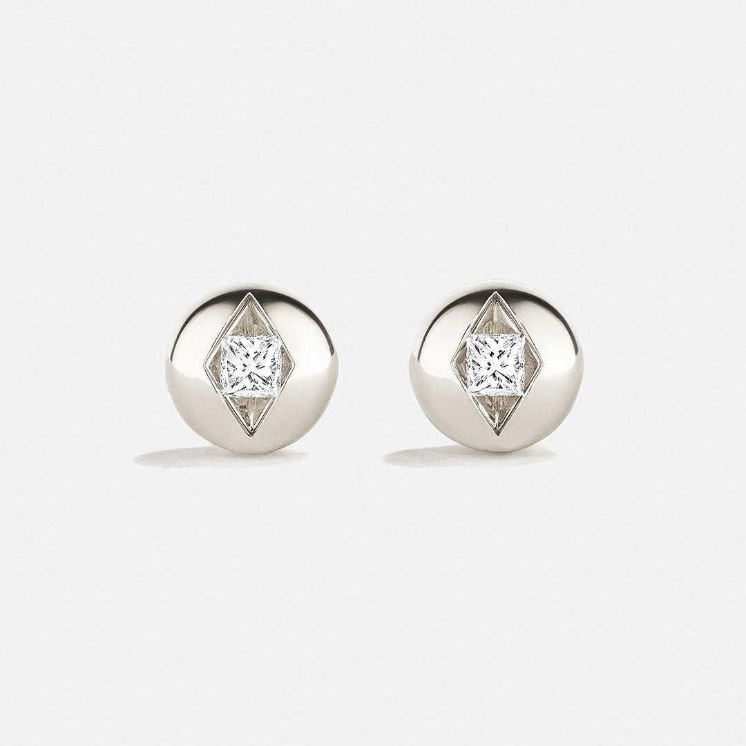 Bombé Diamond Stud Earrings