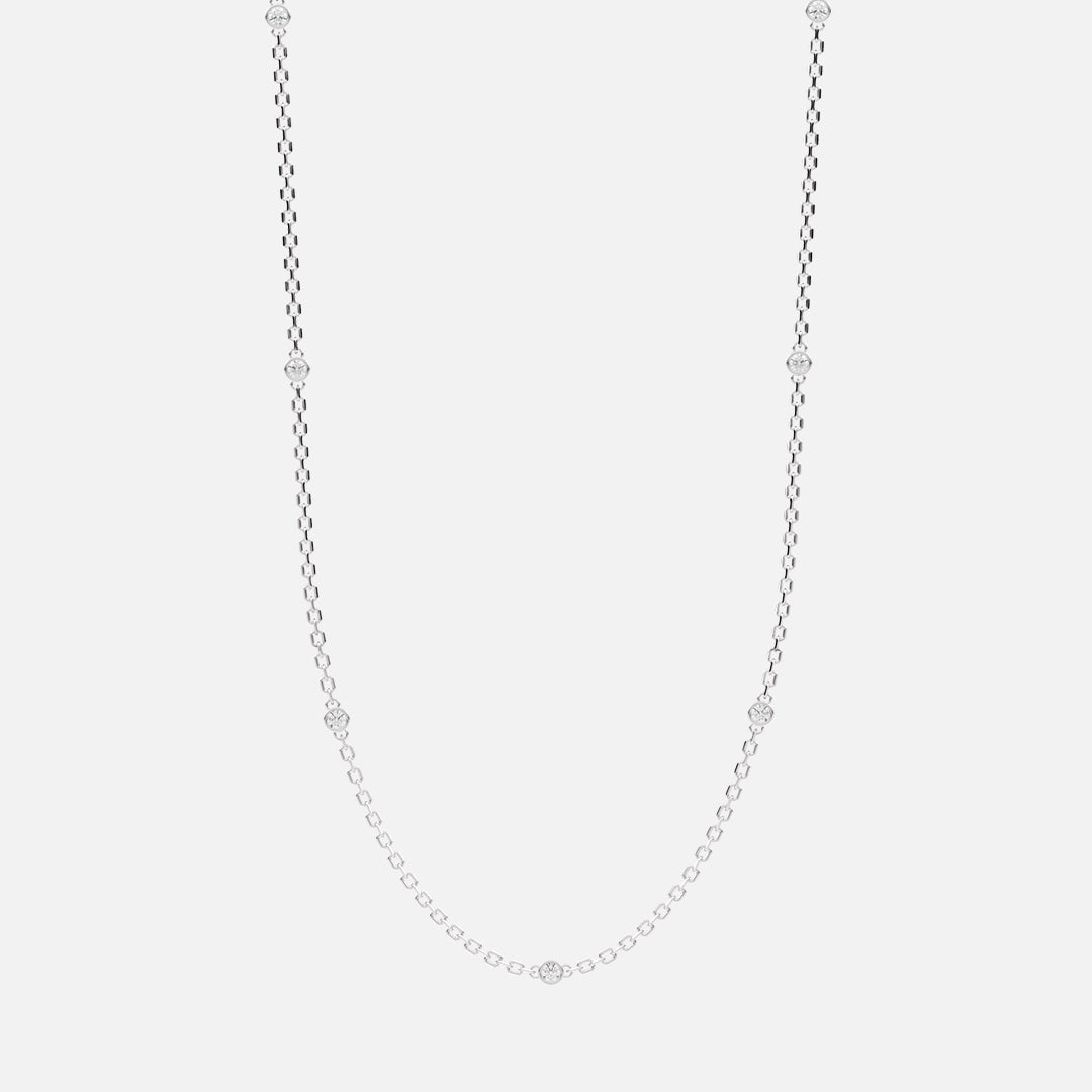 Diamonds by the Yard Necklace, White Gold - In Stock