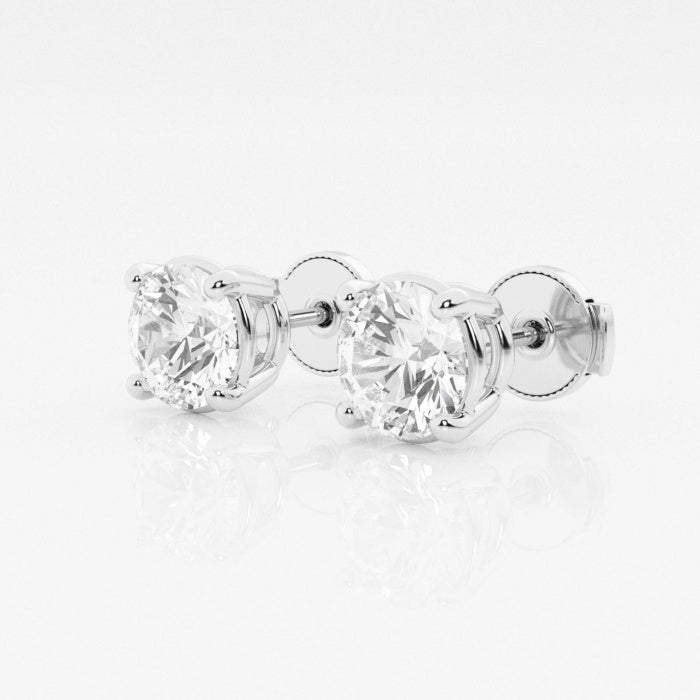 Aether Diamond Four Prong Classic Round Stud Earrings