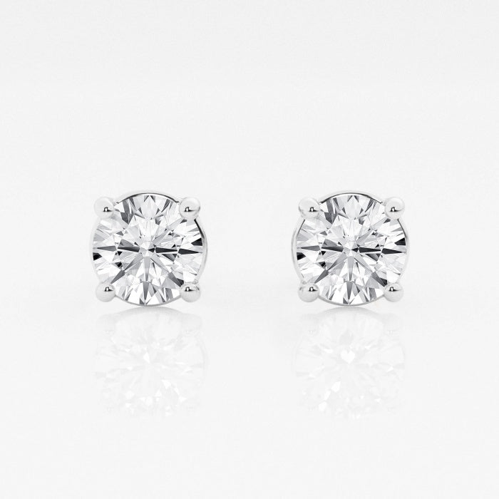 Aether Diamond Four Prong Classic Round Stud Earrings