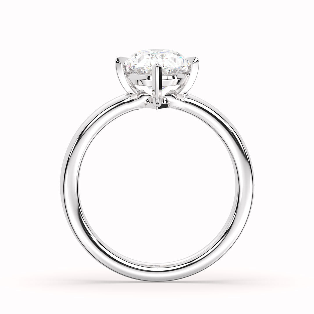 Low-Profile Solitaire Diamond Ring with Compass Setting – Aether Diamonds