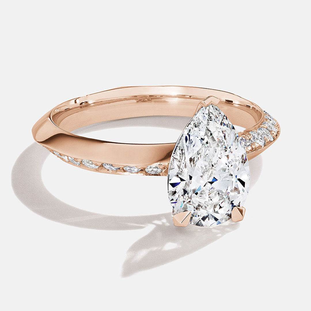 Ascent Pear Pavé Diamond Engagement Ring