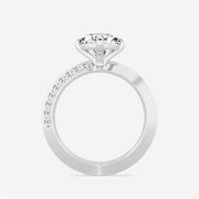 Aether Diamond Pave Knife Edge Side Stone Engagement Ring