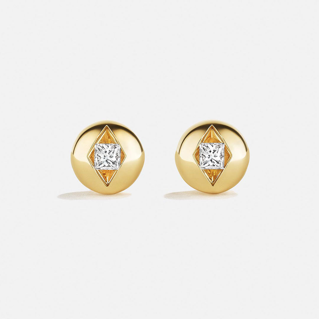 Bombé Diamond Stud Earrings