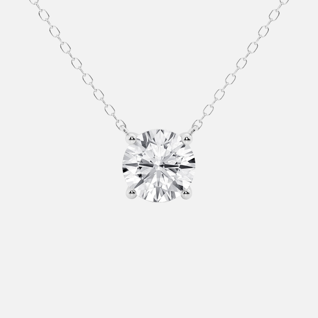 Classic 4-Prong Diamond Solitaire Necklace - In Stock